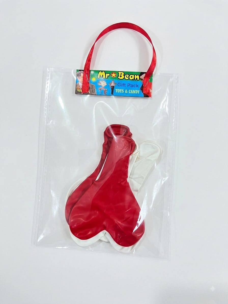 red and white latex heart shape balloon Set -Pack of 12