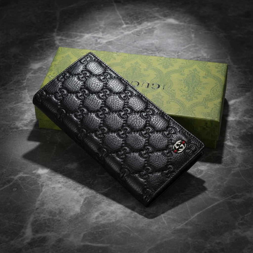 Premium quality  Men’s Black Long Wallet – Premium Quality Stylish Designer Wallet with Gift Box
